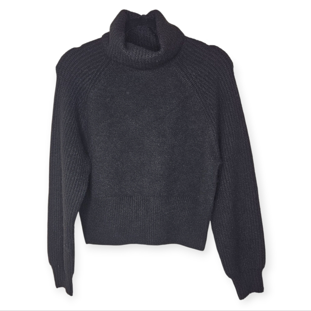 Elodie Soft Chunky Knit Turtleneck Sweater, XS, Black, EUC